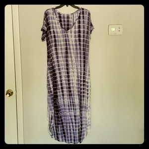 Tie-Dye Short Sleeve Dress with Pockets